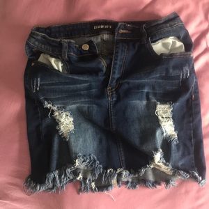 FashionNova Ripped Denim Skirt